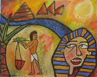 pharaoh, acrylic on canvas, 20 x 16in